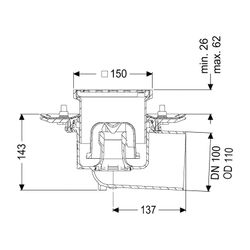 Kessel Bodenablauf Ecoguss Pressflansch DN 100 Schlitzrost, seitlich... KESSEL-48711.11 4026092032725 (Abb. 1)