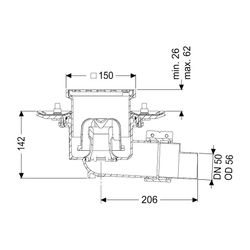 Kessel Bodenablauf Ecoguss Pressflansch DN 50 Schlitzrost, seitlich... KESSEL-48758.11 4026092034460 (Abb. 1)