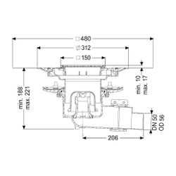 Kessel Bodenablauf Ecoguss Pressflansch DN 50 Variofix Schlitzrost, seitlich... KESSEL-48758.51 4026092053201 (Abb. 1)