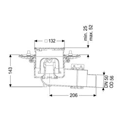 Kessel Bodenablauf Ecoguss Pressflansch DN 50 Designrost, seitlich... KESSEL-48758.63 4026092033449 (Abb. 1)