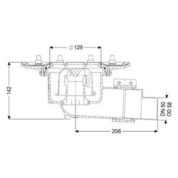 Kessel Ecoguss Grundkörper Pressflansch DN 50, Auslauf seitlich... KESSEL-48758 4026092033340 (Abb. 1)