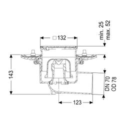 Kessel Bodenablauf Ecoguss Pressflansch DN 70 Designrost, seitlich... KESSEL-48778.63 4026092033456 (Abb. 1)