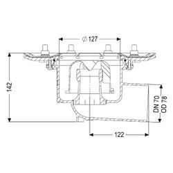 Kessel Ecoguss Grundkörper Pressflansch DN 70, Auslauf seitlich... KESSEL-48778 4026092032640 (Abb. 1)
