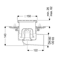 Kessel Bodenablauf Ecoguss Pressflansch DN 80 Schlitzrost, seitlich... KESSEL-48783.11 4026092034484 (Abb. 1)