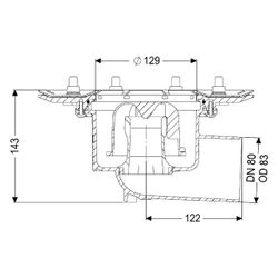 Kessel Ecoguss Grundkörper Pressflansch DN 80, Auslauf seitlich... KESSEL-48783 4026092033388 (Abb. 1)