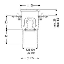 Kessel Bodenablauf Ecoguss Pressflansch DN 100 Schlitzrost, senkrecht... KESSEL-48811.11 4026092032749 (Abb. 1)