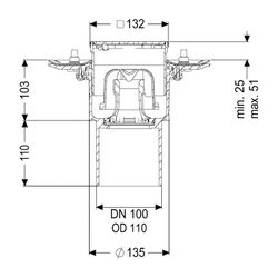 Kessel Bodenablauf Ecoguss Pressflansch DN 100 Designrost, senkrecht... KESSEL-48811.63 4026092053423 (Abb. 1)