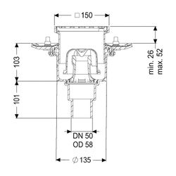 Kessel Bodenablauf Ecoguss Pressflansch DN 50 Schlitzrost, senkrecht... KESSEL-48858.11 4026092034521 (Abb. 1)