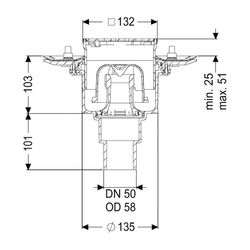 Kessel Bodenablauf Ecoguss Pressflansch DN 50 Designrost, senkrecht... KESSEL-48858.63 4026092053393 (Abb. 1)