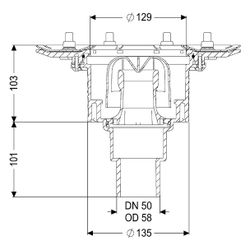 Kessel Ecoguss Grundkörper Pressflansch DN 50, Auslauf senkrecht... KESSEL-48858 4026092033357 (Abb. 1)