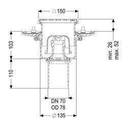 Kessel Bodenablauf Ecoguss Pressflansch DN 70 Schlitzrost, senkrecht... KESSEL-48878.11 4026092032848 (Abb. 1)