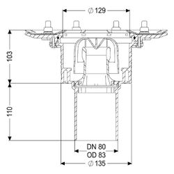 Kessel Ecoguss Grundkörper Pressflansch DN 80, Auslauf senkrecht... KESSEL-48883 4026092033395 (Abb. 1)