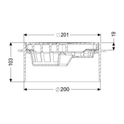 Kessel Aufsatzstück Schlitzrost 200x200mm K3, Schwarz... KESSEL-48964 4026092085486 (Abb. 1)