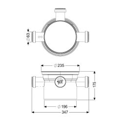 Kessel Verlängerungsstück System 200, 3 Zuläufe DN 50... KESSEL-48966 4026092097281 (Abb. 1)