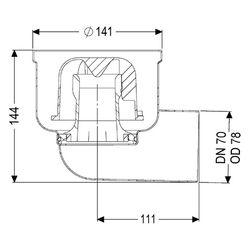 Kessel Grundkörper Ferrofix System 125 DN 70, Auslauf seitlich... KESSEL-54400 4026092053614 (Abb. 1)
