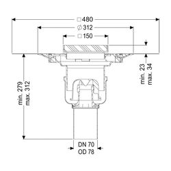 Kessel Boden-/Deckenablauf Ferrofix DN 70 Variofix Gitterrost, senkrecht... KESSEL-54410.21 4026092056387 (Abb. 1)