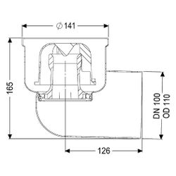 Kessel Grundkörper Ferrofix System 125 DN 100, Auslauf seitlich... KESSEL-54420 4026092053621 (Abb. 1)