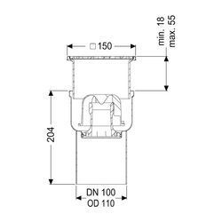 Kessel Boden-/Deckenablauf Ferrofix DN 100 Schlitzrost, senkrecht... KESSEL-54430.61 4026092053485 (Abb. 1)