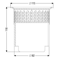 Kessel Geruchsverschluss für System 125, mit Schlammfang, V2A, 54500... KESSEL-54500 4026092107430 (Abb. 1)