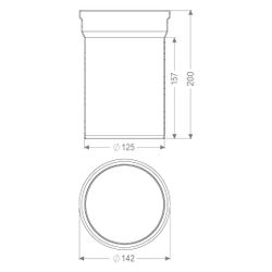 Kessel Verlängerungsstück für Ferrofix System 125, Edelstahl V2A 200mm, 54904... KESSEL-54904 4026092110683 (Abb. 1)