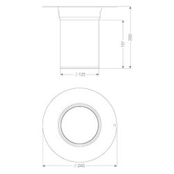 Kessel Verlängerungsstück für Ferrofix System 125, mit Klebeflansch 200mm, 54905... KESSEL-54905 4026092110690 (Abb. 1)