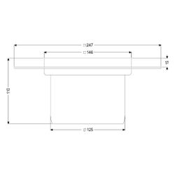 Kessel Ferrofix Aufsatzstück System 125 Klebeflansch, 146x146mm, Gitterrost... KESSEL-54915 4026092072462 (Abb. 1)