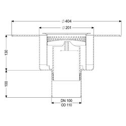 Kessel Grundkörper Klebeflansch System 185, DN 100, senkrecht, mit Geruchsverschluss und ... KESSEL-55120 4026092107539 (Abb. 1)