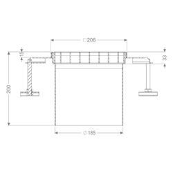 Kessel Aufsatzstück Ferrofix 185, 206x206x200mm, L 15, Edelstahl, 55130... KESSEL-55130 4026092107553 (Abb. 1)