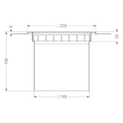 Kessel Aufsatzstück Ferrofix, 230x230mm, Edelstahl 1.4301, L 15... KESSEL-55132 4026092107577 (Abb. 1)