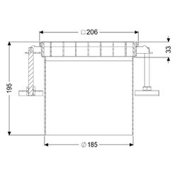 Kessel Aufsatzstück Ferrofix, 206x206mm, L 15, Edelstahl... KESSEL-55134 4026092107591 (Abb. 1)