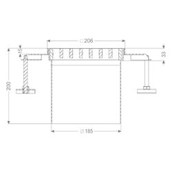 Kessel Aufsatzstück Ferrofix 185, 206x206x200mm, Edelstahl, 15mm... KESSEL-55136 4026092107614 (Abb. 1)