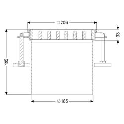 Kessel Aufsatzstück Ferrofix 185, 206x206x200mm, L 15, Edelstahl... KESSEL-55140 4026092107652 (Abb. 1)