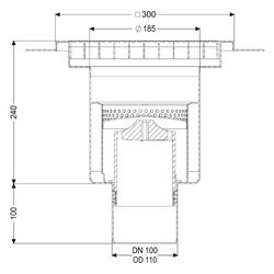 Kessel Ablaufkörper Ferrofix KF6, DN 100, 300x300mm, L 15... KESSEL-55150 4026092107751 (Abb. 1)