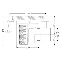 Kessel Ablaufkörper Ferrofix System 185 DN 100, 300x300x240mm, Edelstahl... KESSEL-55158 4026092107836 (Abb. 1)