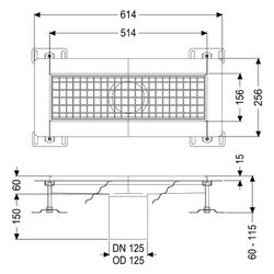Kessel Ferrofix Kastenrinne DN 125 Klebeflansch, Höhe 15mm, 153x511mm... KESSEL-6015050 4026092066461 (Abb. 1)