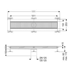 Kessel Kastenrinne Ferrofix Klebeflansch Höhe 15mm 153x1011mm... KESSEL-6015100 4026092054642 (Abb. 1)