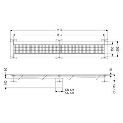 Kessel Ferrofix Kastenrinne DN 125 Klebeflansch, Höhe 15mm, 153x1511mm... KESSEL-6015150 4026092054659 (Abb. 1)