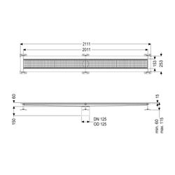 Kessel Kastenrinne Ferrofix Klebeflansch Höhe 15mm 153x2011mm... KESSEL-6015200 4026092054666 (Abb. 1)