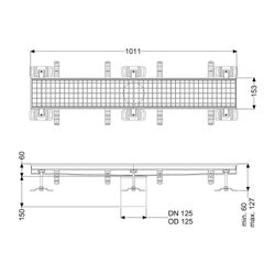 Kessel Kastenrinne Ferrofix, DN 125, 156x1.014mm, ohne Klebeflansch, Edelstahl, Silber... KESSEL-6115100 4026092098899 (Abb. 1)