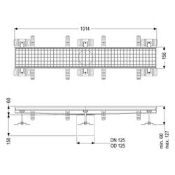 Kessel Kastenrinne Ferrofix, DN 125, 156x1.014mm, ohne Klebeflansch, Edelstahl, Silber... KESSEL-6115100 4026092098899 (Abb. 1)