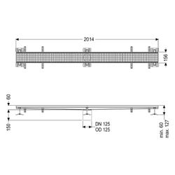 Kessel Kastenrinne Ferrofix, DN 125, 156x2.014mm, ohne Klebeflansch, Edelstahl, Silber... KESSEL-6115200 4026092098912 (Abb. 1)