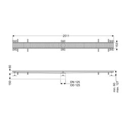 Kessel Kastenrinne Ferrofix, DN 125, 156x2.511mm, ohne Klebeflansch, Edelstahl, Silber... KESSEL-6115250 4026092098929 (Abb. 1)