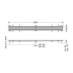 Kessel Kastenrinne Ferrofix, DN 125, 200x2.550mm, ohne Klebeflansch, Edelstahl, Silber... KESSEL-6120250 4026092098981 (Abb. 1)