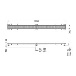 Kessel Kastenrinne Ferrofix, DN 125, 200x3.050mm, ohne Klebeflansch, Edelstahl, Silber... KESSEL-6120300 4026092098998 (Abb. 1)