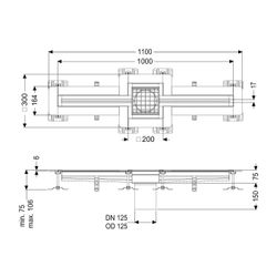 Kessel Schlitzrinne Ferrofix, DN 125, 17x1.000mm, Klebeflansch mittig, Höhe 6mm, Edelst... KESSEL-6202100 4026092099582 (Abb. 1)