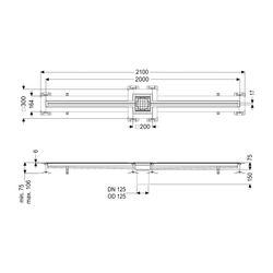 Kessel Schlitzrinne Ferrofix, DN 125, 17x2.000mm, Klebeflansch mittig, Höhe 6mm, Edelst... KESSEL-6202200 4026092099629 (Abb. 1)