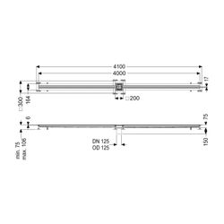 Kessel Schlitzrinne Ferrofix, DN 125, 17x4.000mm, Klebeflansch mittig, Höhe 6mm, Edelst... KESSEL-6202400 4026092099667 (Abb. 1)