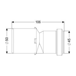 Kessel Übergangsstück für DN 40/50, Weiß PP, inkl. Dichtung, 681111... KESSEL-681111 4026092102657 (Abb. 1)