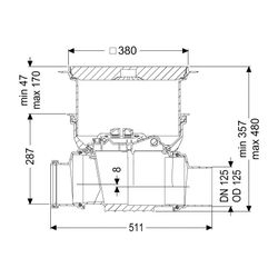 Kessel Reinigungsrohr Staufix DN 125 Bodenplatte, Schwarz... KESSEL-700125.10S 4026092075920 (Abb. 1)