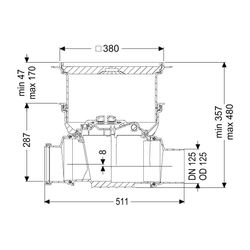 Kessel Reinigungsrohr Staufix DN 125 Bodenplatte, befliesbar... KESSEL-700125.10X 4026092075937 (Abb. 1)